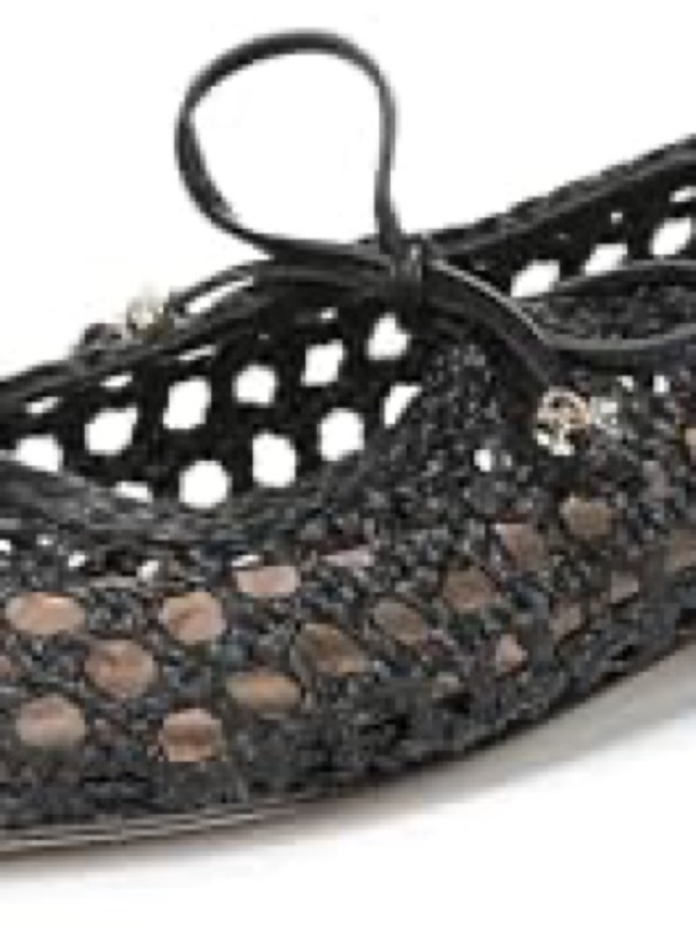 Sam Edelman Black Crochet Ballet Flat with Bow Accent (used once)